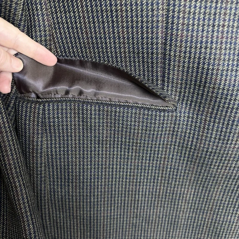 Lauren Ralph Lauren Mens 46L Wool Blazer‎ Brown Houndstooth Sport Coat 2-Button
